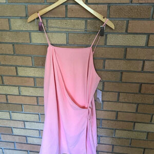 NWT BP Nordstrom’s Pink Mini Wrap Dress Size Large Party Casual Fancy Formal